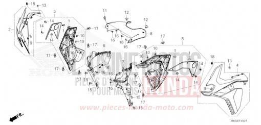CARENAGE MILIEU (CRF1100A2/A4/AL2/D2/D4/DL2/DL4) CRF1100A4M de 2021